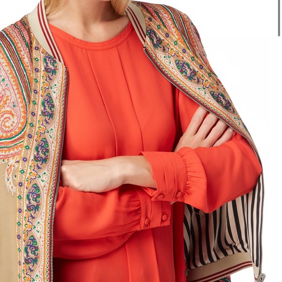 Scotch & Soda - Reversible Satin Bomber Jacket Paisley Stripe - Gold Medium - Picture 3 of 12